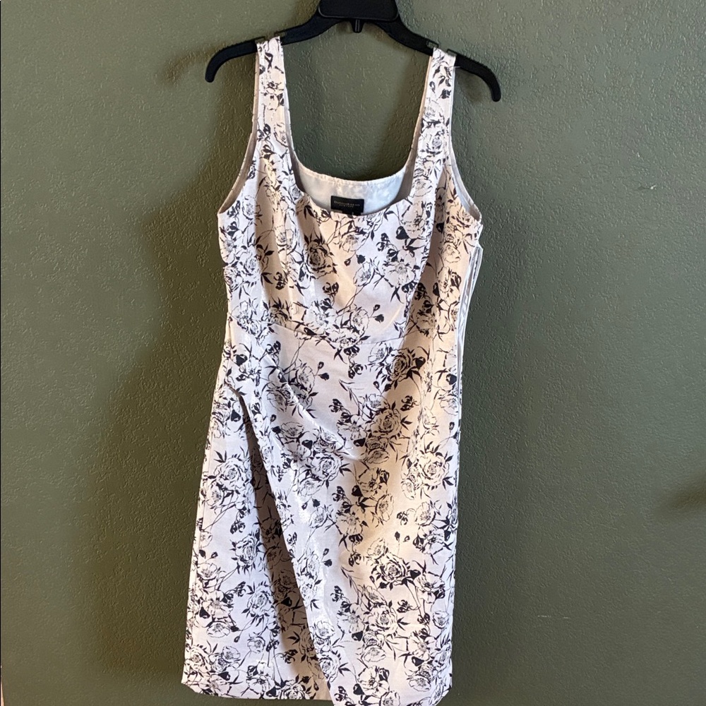 Donna Karan Black and White Floral Mini Dress
